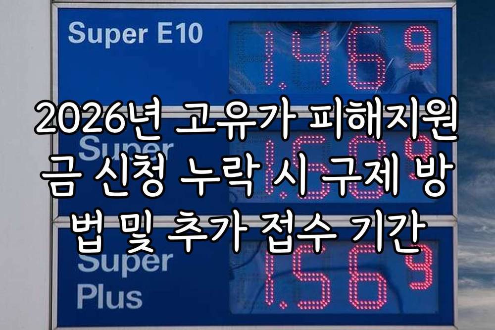 2026년 고유가 피해지원금 신청 누락 시 구제 방법 및 추가 접수 기간