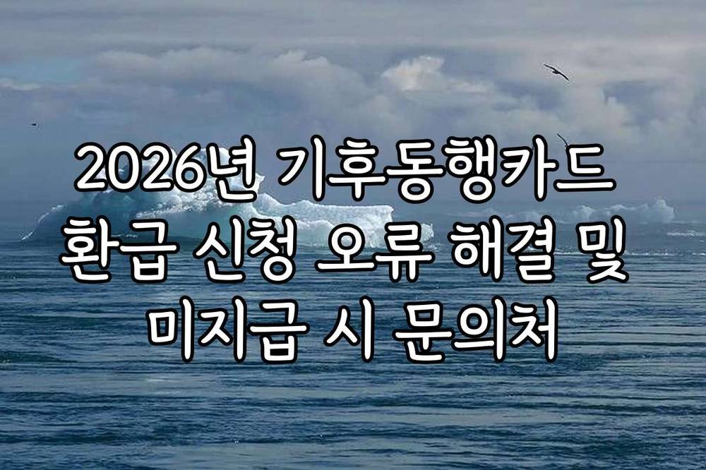 2026년 기후동행카드 환급 신청 오류 해결 및 미지급 시 문의처