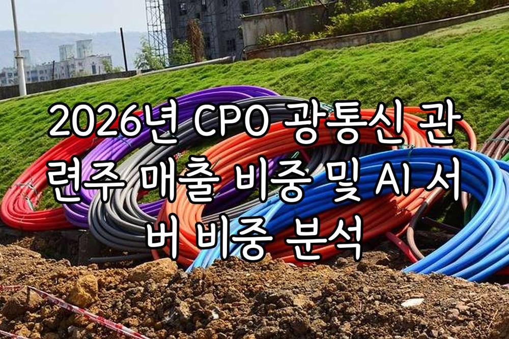 2026년 CPO 광통신 관련주 매출 비중 및 AI 서버 비중 분석