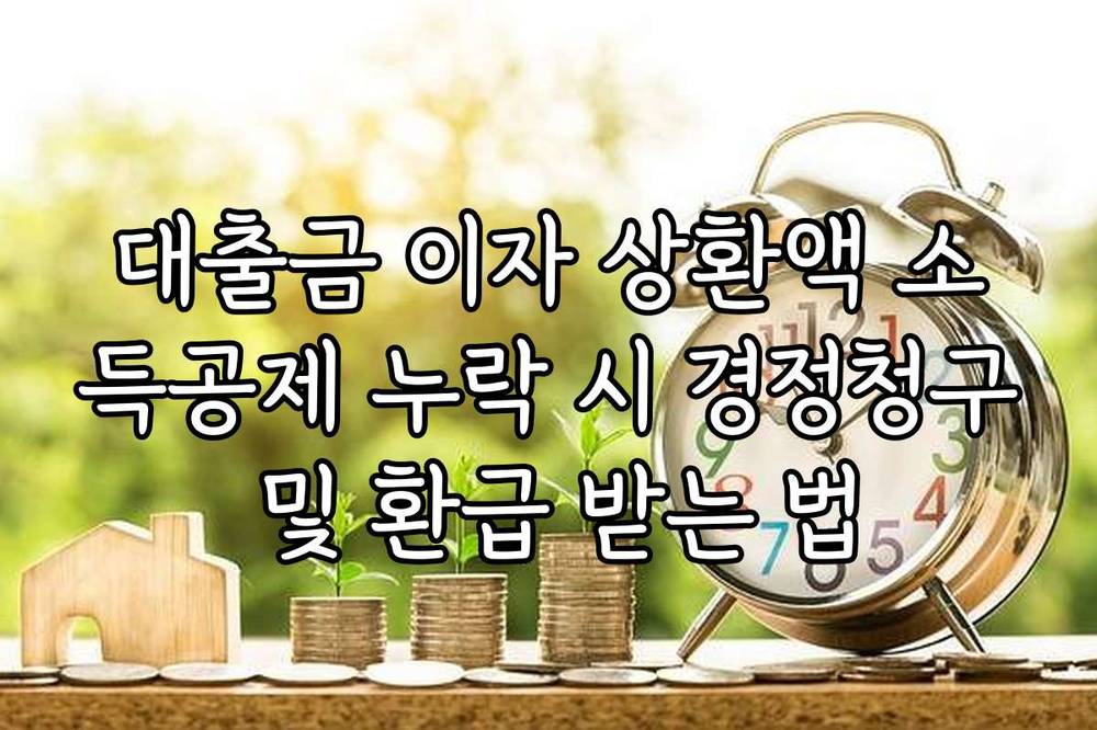 대출금 이자 상환액 소득공제 누락 시 경정청구 및 환급 받는 법
