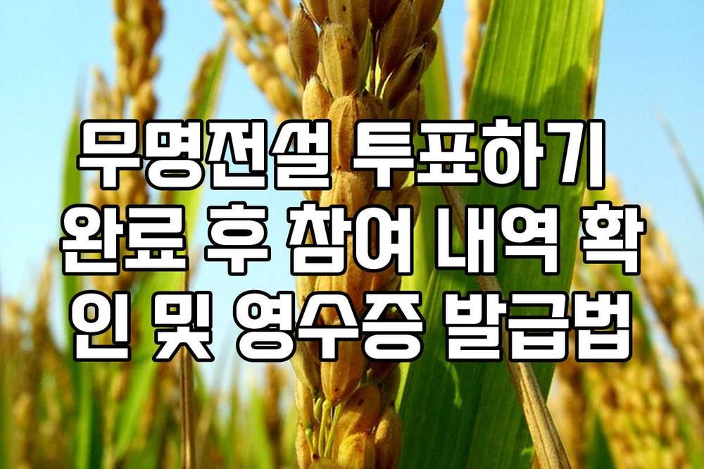 무명전설 투표하기 완료 후 참여 내역 확인 및 영수증 발급법