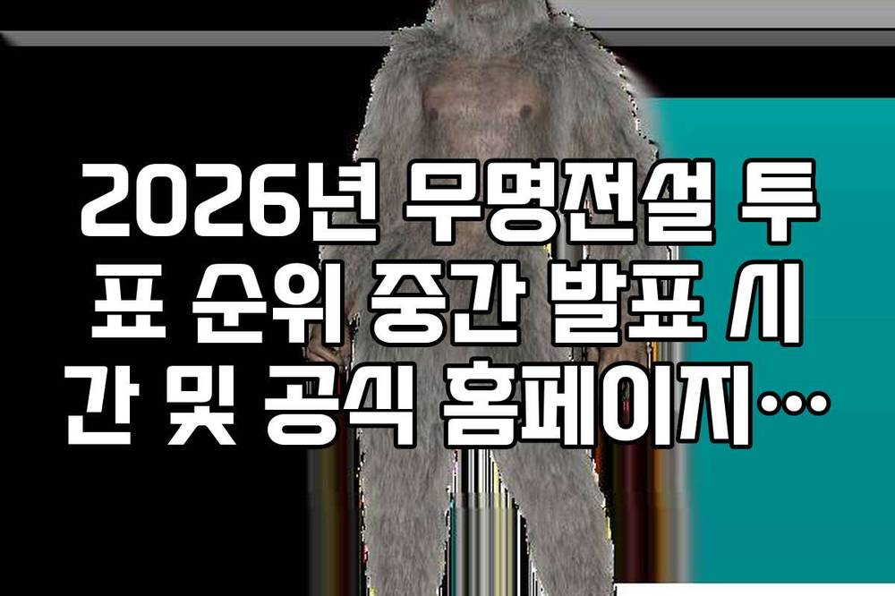 2026년 무명전설 투표 순위 중간 발표 시간 및 공식 홈페이지 공지
