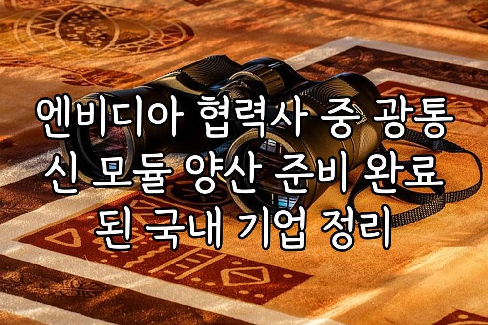 엔비디아 협력사 중 광통신 모듈 양산 준비 완료된 국내 기업 정리