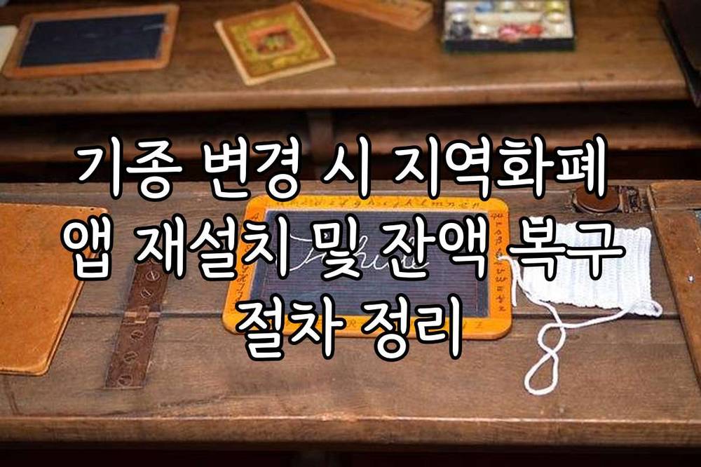 기종 변경 시 지역화폐 앱 재설치 및 잔액 복구 절차 정리