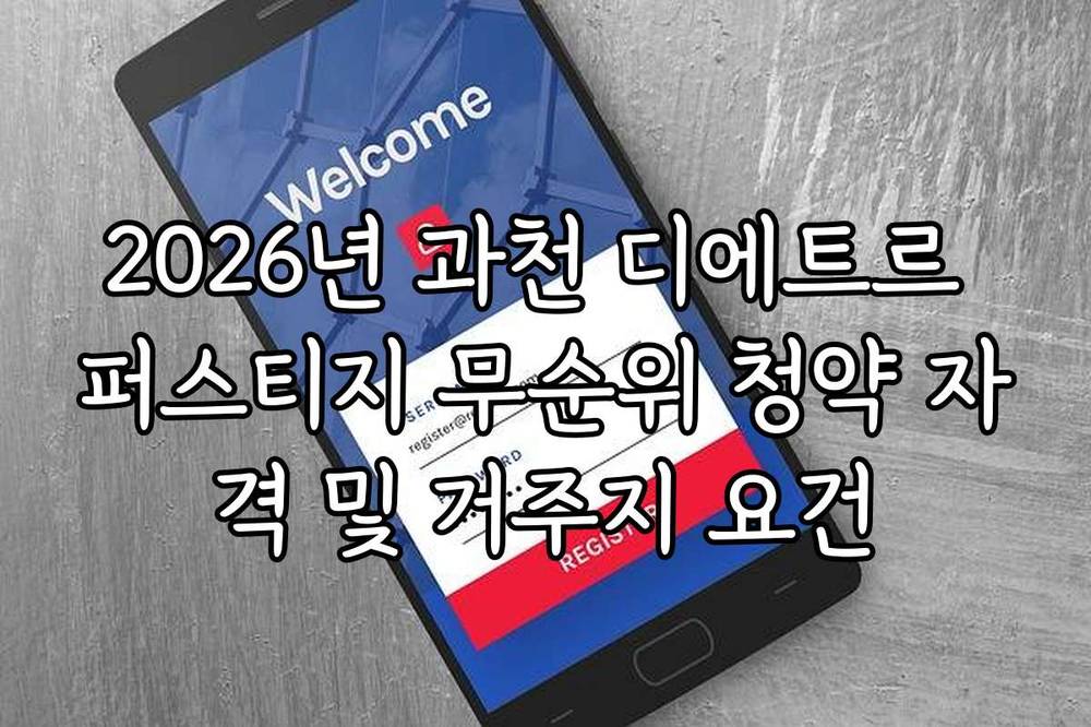 2026년 과천 디에트르 퍼스티지 무순위 청약 자격 및 거주지 요건