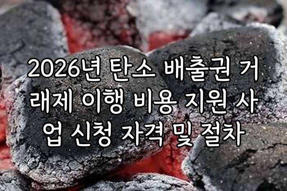2026년 탄소 배출권 거래제 이행 비용 지원 사업 신청 자격 및 절차