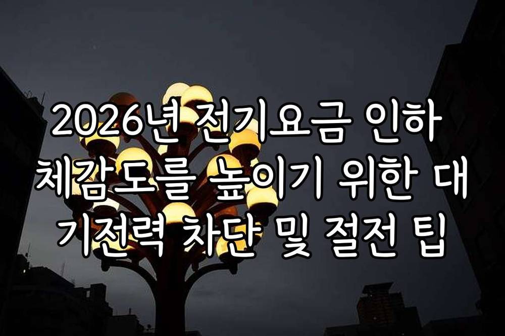 2026년 전기요금 인하 체감도를 높이기 위한 대기전력 차단 및 절전 팁