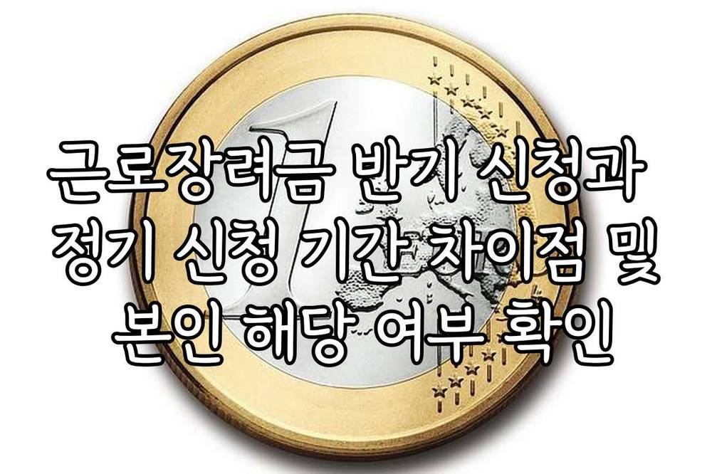 근로장려금 반기 신청과 정기 신청 기간 차이점 및 본인 해당 여부 확인