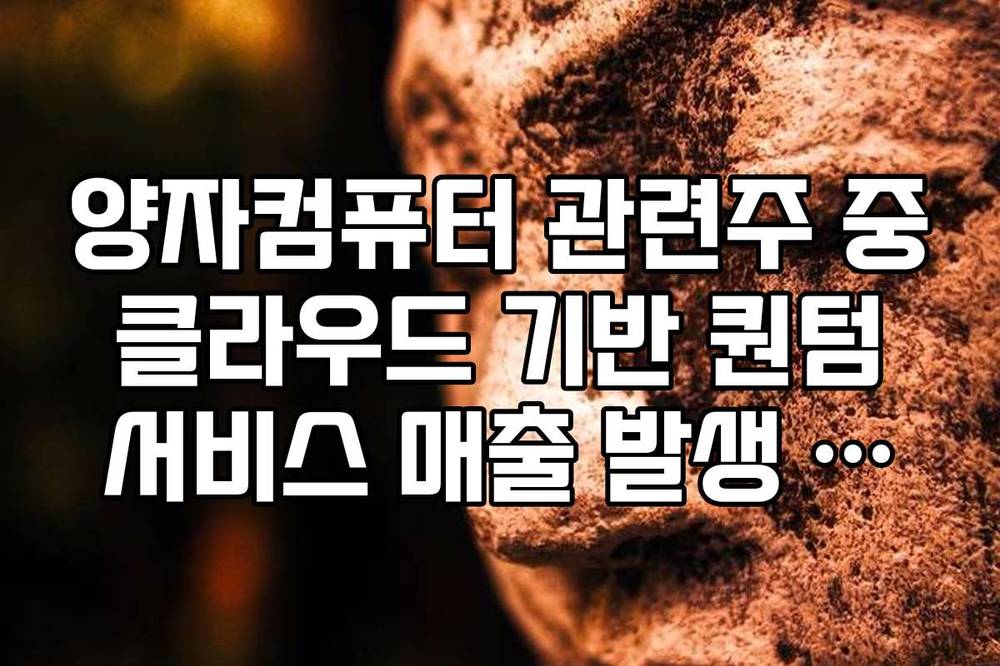 양자컴퓨터 관련주 중 클라우드 기반 퀀텀 서비스 매출 발생 종목