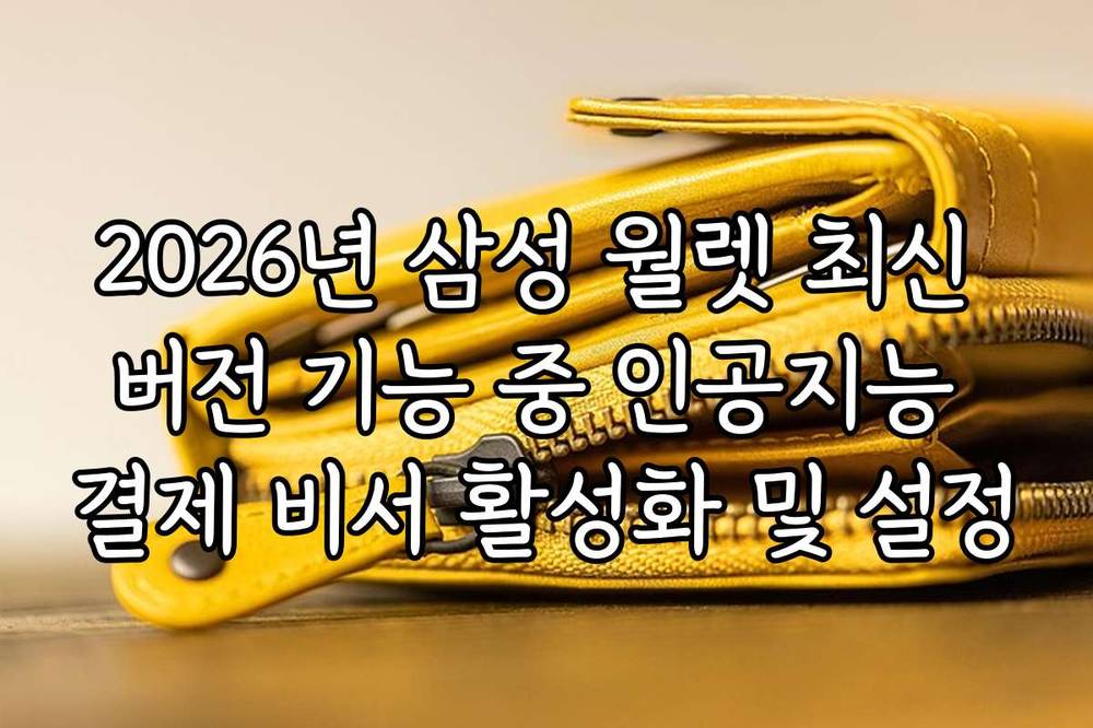 2026년 삼성 월렛 최신 버전 기능 중 인공지능 결제 비서 활성화 및 설정