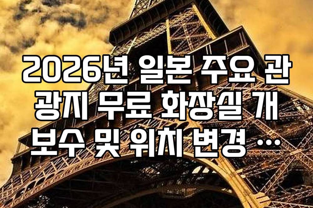 2026년 일본 주요 관광지 무료 화장실 개보수 및 위치 변경 정보