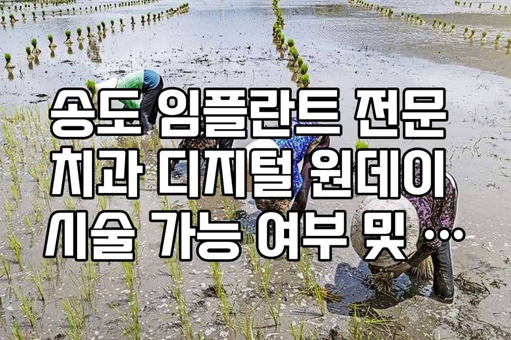 송도 임플란트 전문 치과 디지털 원데이 시술 가능 여부 및 가격