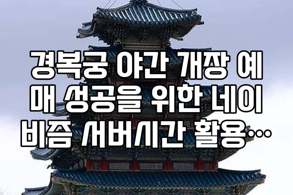 경복궁 야간 개장 예매 성공을 위한 네이비즘 서버시간 활용 가이드