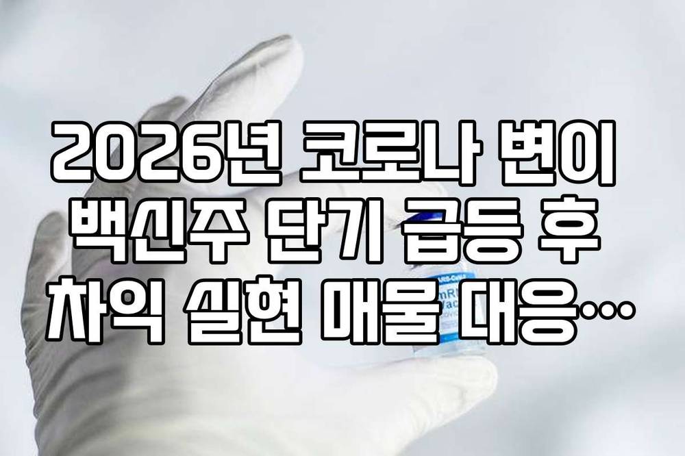 2026년 코로나 변이 백신주 단기 급등 후 차익 실현 매물 대응 전략