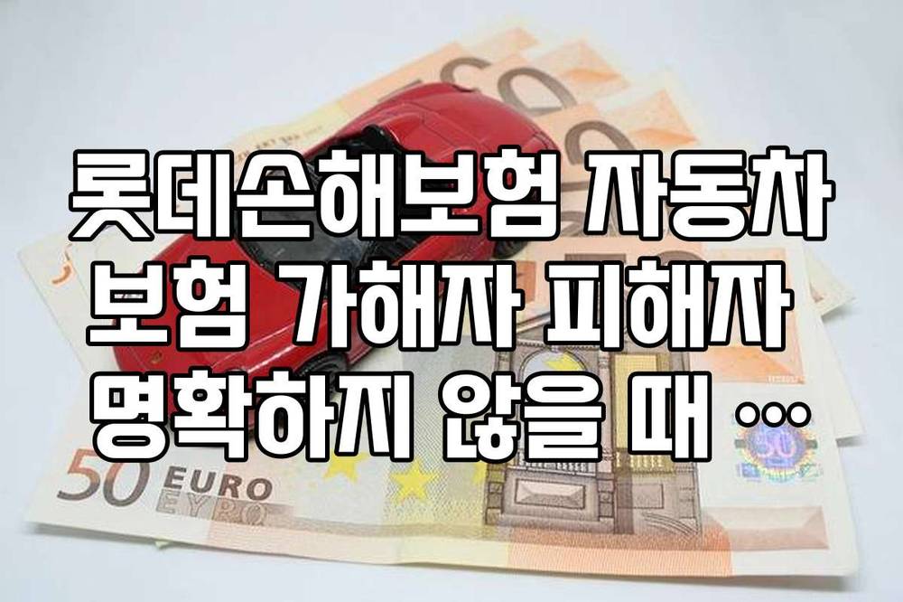 롯데손해보험 자동차보험 가해자 피해자 명확하지 않을 때 사고접수 가이드