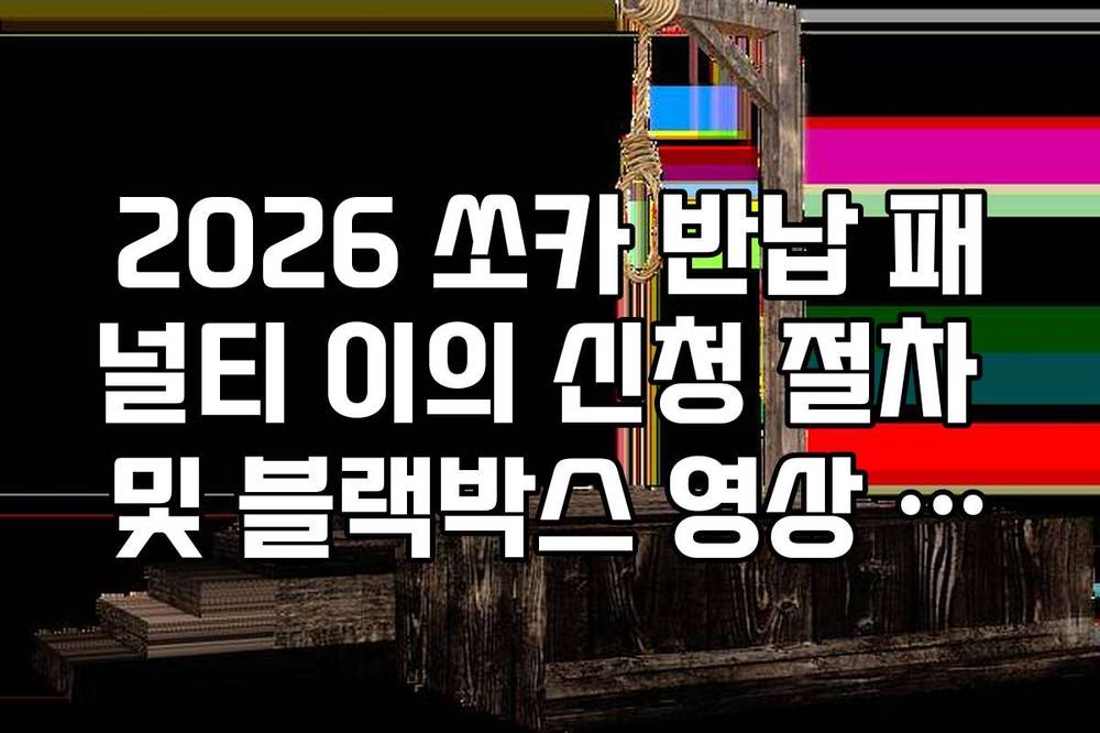 2026 쏘카 반납 패널티 이의 신청 절차 및 블랙박스 영상 제출 가이드