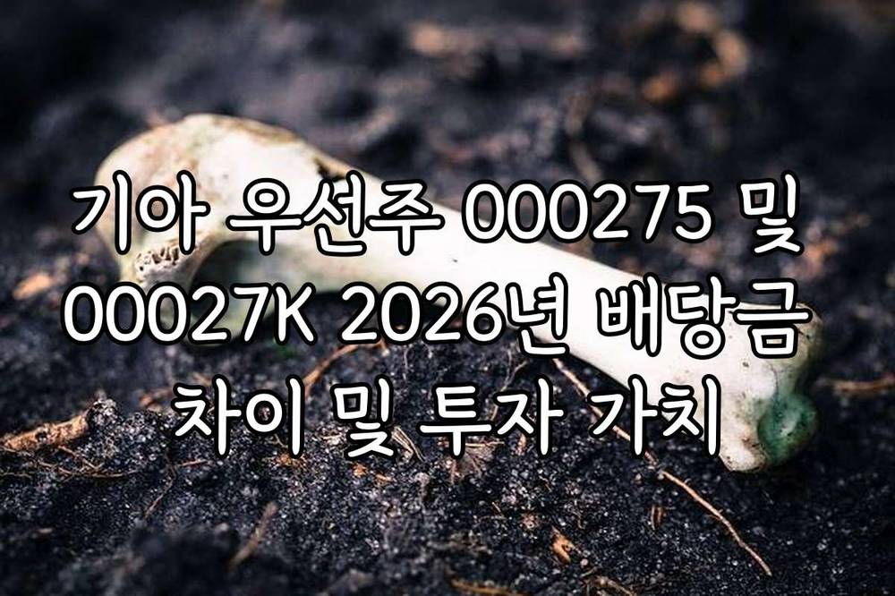 기아 우선주 000275 및 00027K 2026년 배당금 차이 및 투자 가치