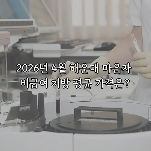 2026년 4월 해운대 마운자 비급여 처방 평균 가격은?