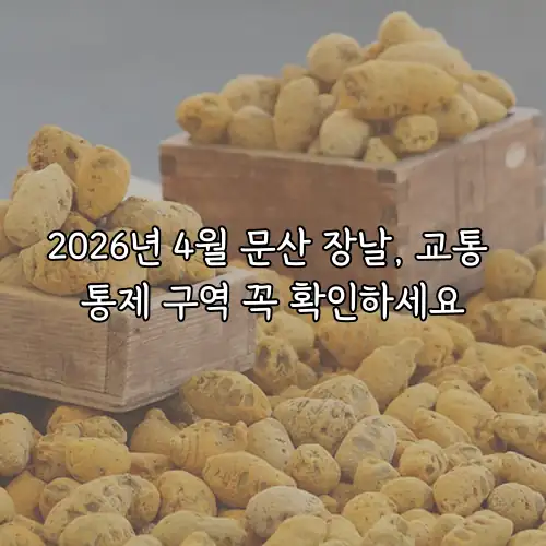 2026년 4월 문산 장날, 교통 통제 구역 꼭 확인하세요