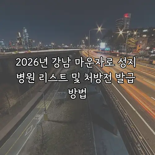 2026년 강남 마운자로 성지 병원 리스트 및 처방전 발급 방법