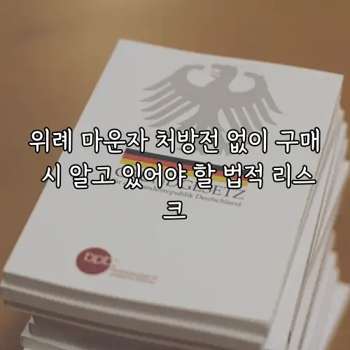 위례 마운자 처방전 없이 구매 시 알고 있어야 할 법적 리스크