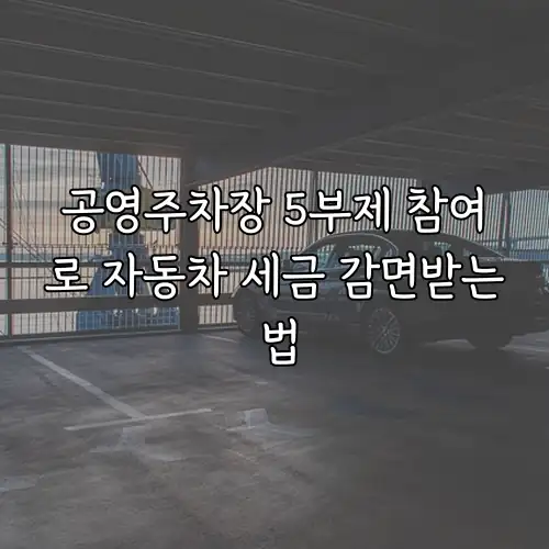 공영주차장 5부제 참여로 자동차 세금 감면받는 법