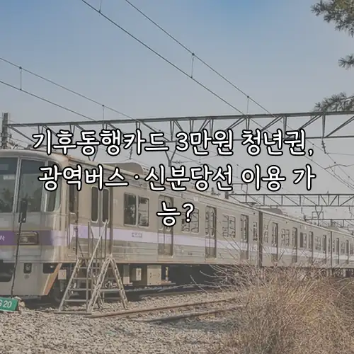 기후동행카드 3만원 청년권, 광역버스&middot;신분당선 이용 가능?