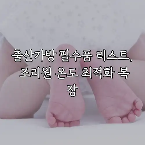 출산가방 필수품 리스트, 조리원 온도 최적화 복장