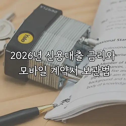 2026년 신용대출 금리와 모바일 계약서 보관법