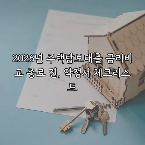 2026년 주택담보대출 금리비교 종료 전, 약정서 체크리스트