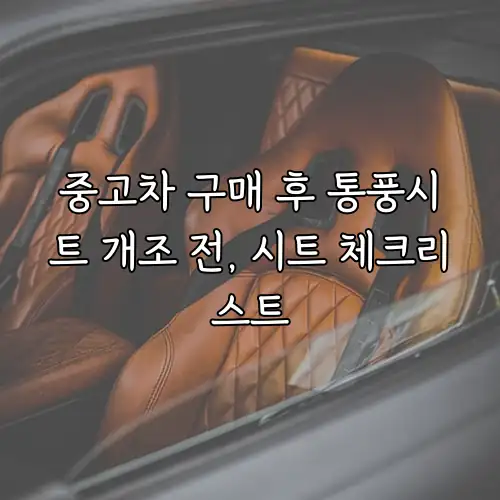 중고차 구매 후 통풍시트 개조 전, 시트 체크리스트