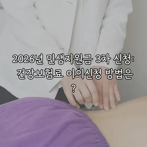 2026년 민생지원금 3차 신청: 건강보험료 이의신청 방법은?