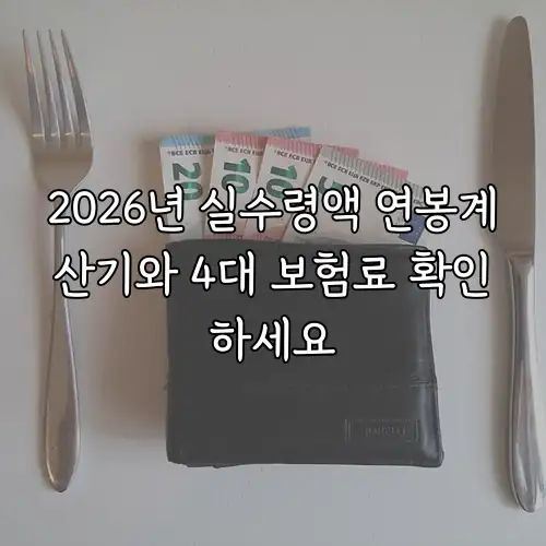2026년 실수령액 연봉계산기와 4대 보험료 확인하세요