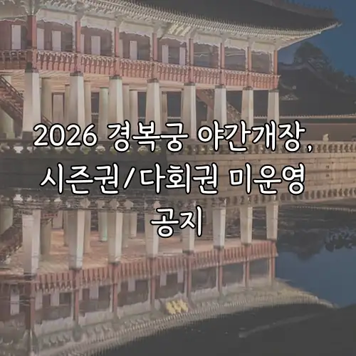 2026 경복궁 야간개장, 시즌권/다회권 미운영 공지