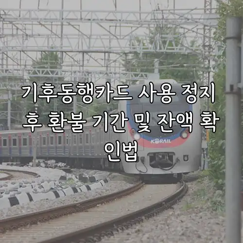 기후동행카드 사용 정지 후 환불 기간 및 잔액 확인법