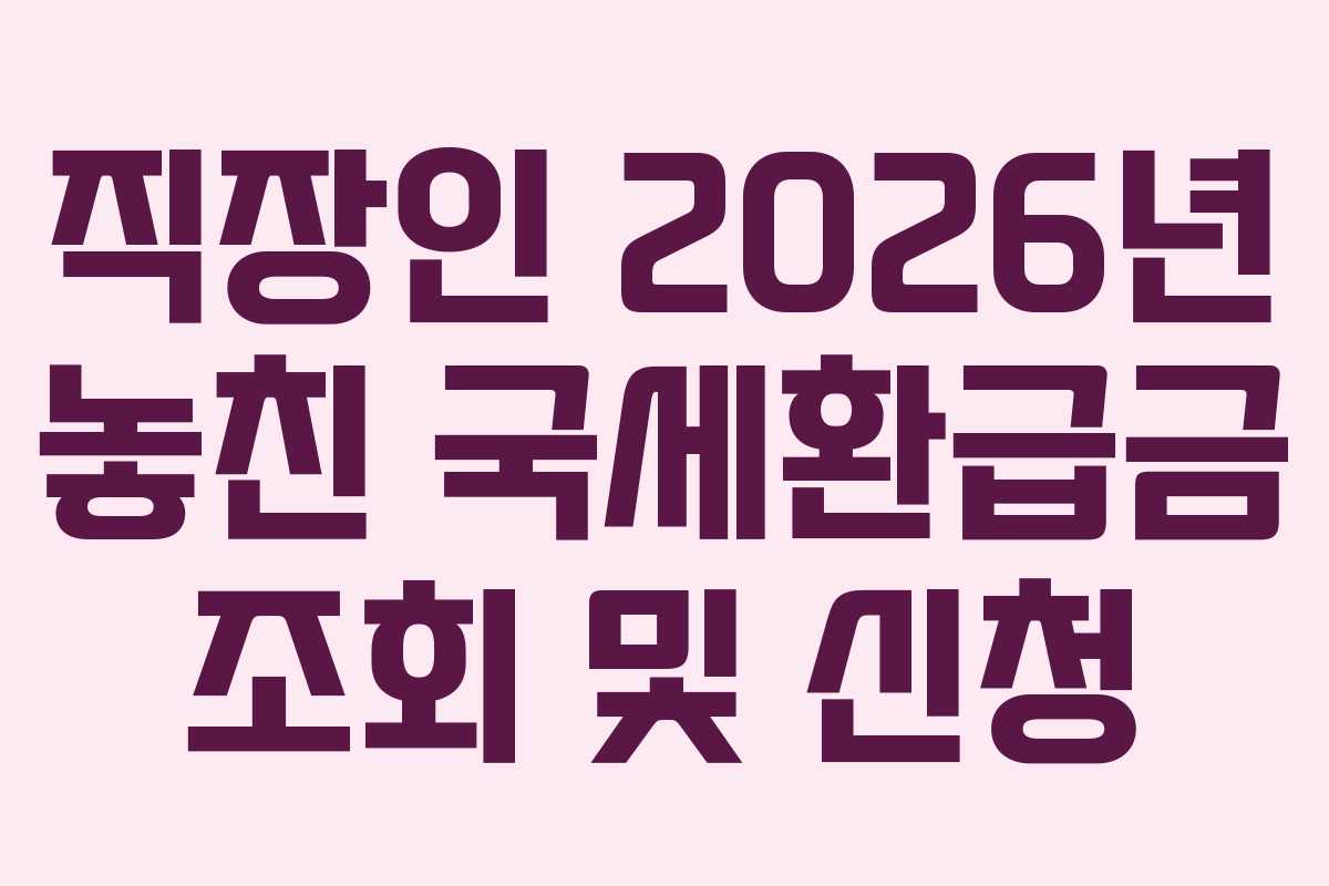 직장인 2026년 놓친 국세환급금 조회 및 신청