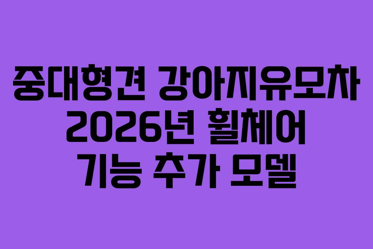 중대형견 강아지유모차 2026년 휠체어 기능 추가 모델
