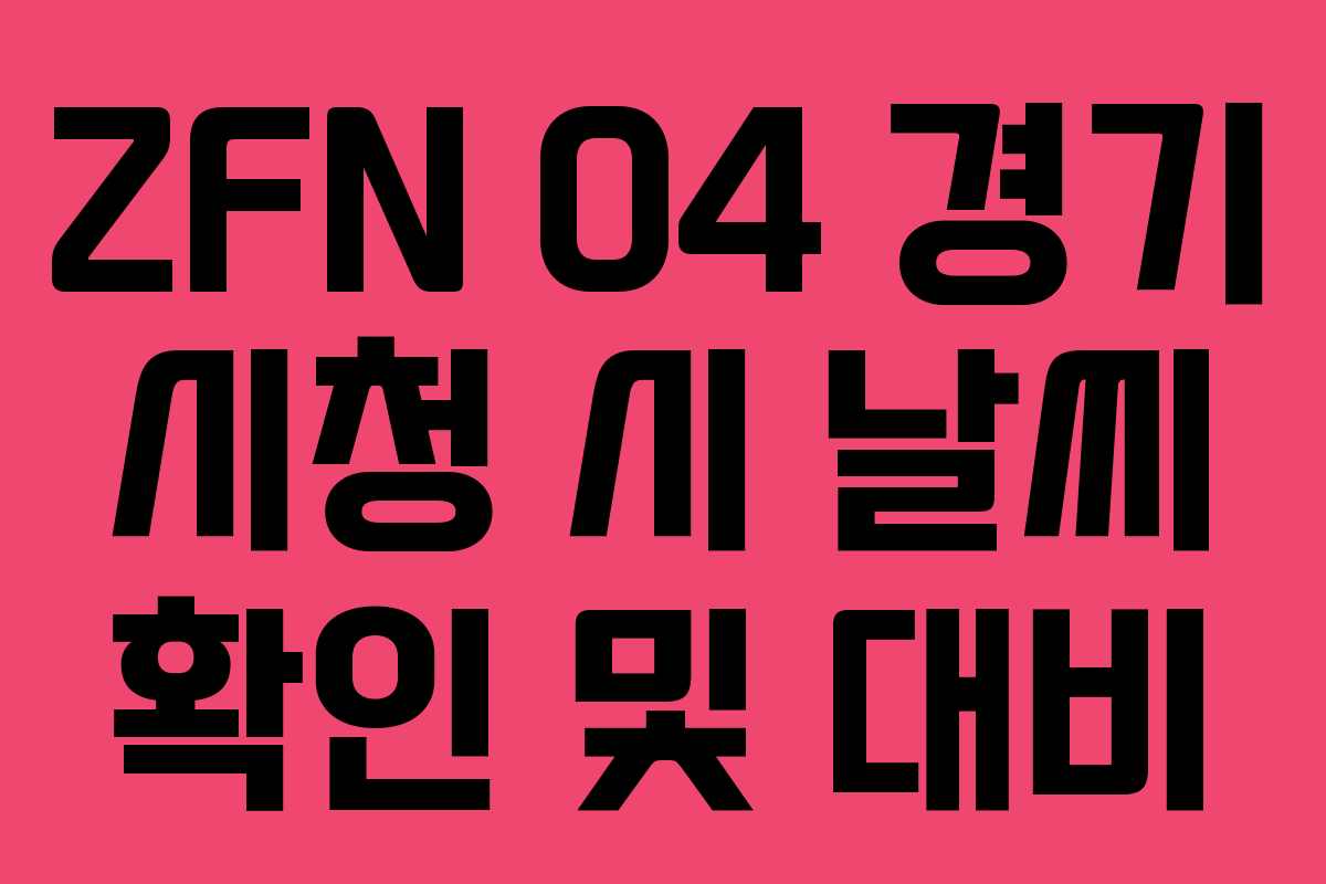 ZFN 04 경기 시청 시 날씨 확인 및 대비