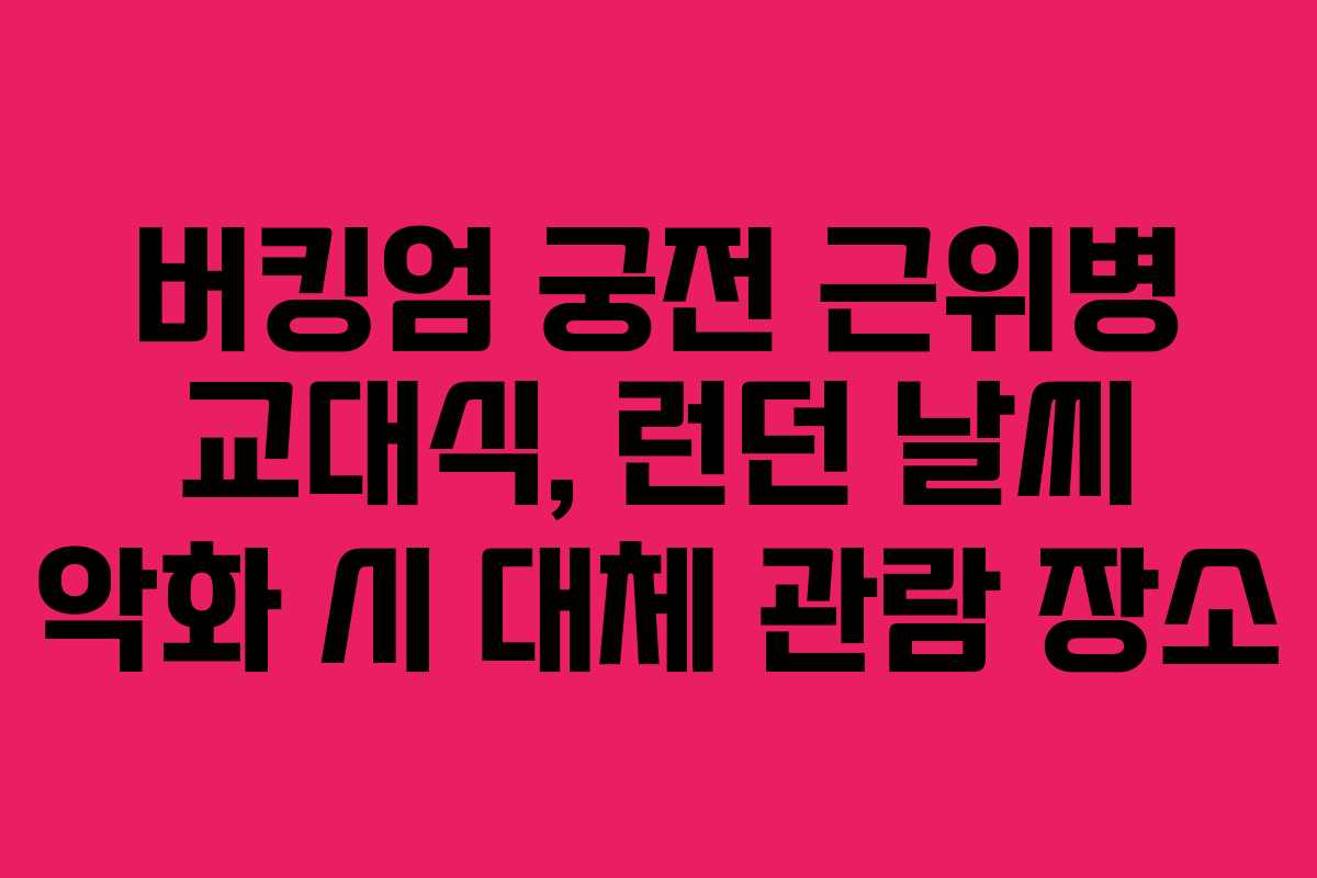 버킹엄 궁전 근위병 교대식, 런던 날씨 악화 시 대체 관람 장소