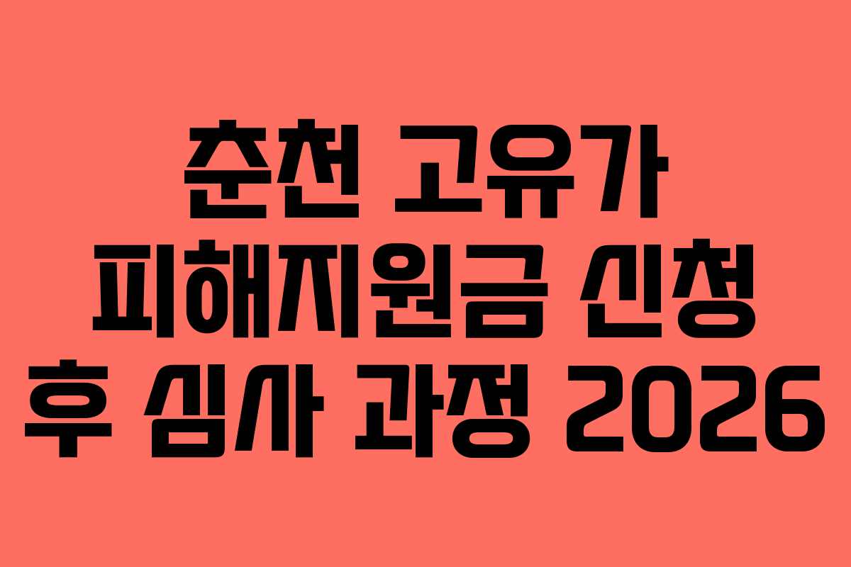 춘천 고유가 피해지원금 신청 후 심사 과정 2026 춘천 고유가 피해지원금 신청 후 심사 과정 2026