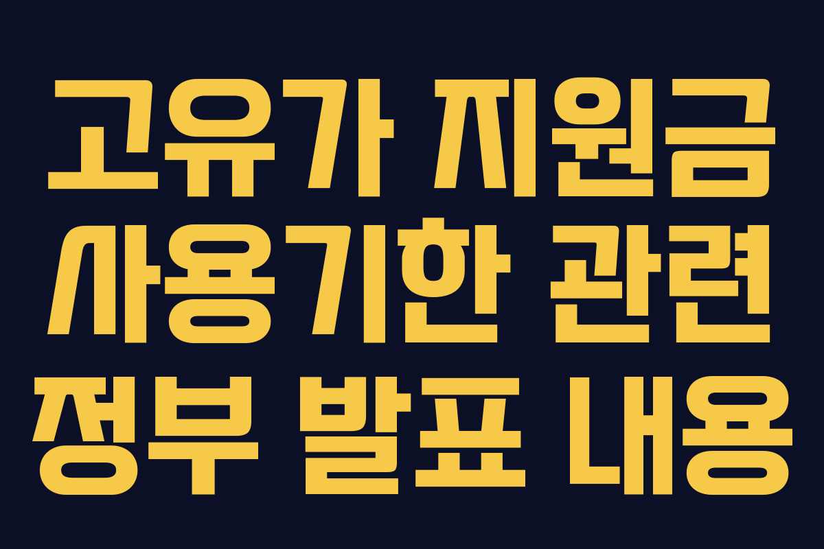 고유가 지원금 사용기한 관련 정부 발표 내용 고유가 지원금 사용기한 관련 정부 발표 내용