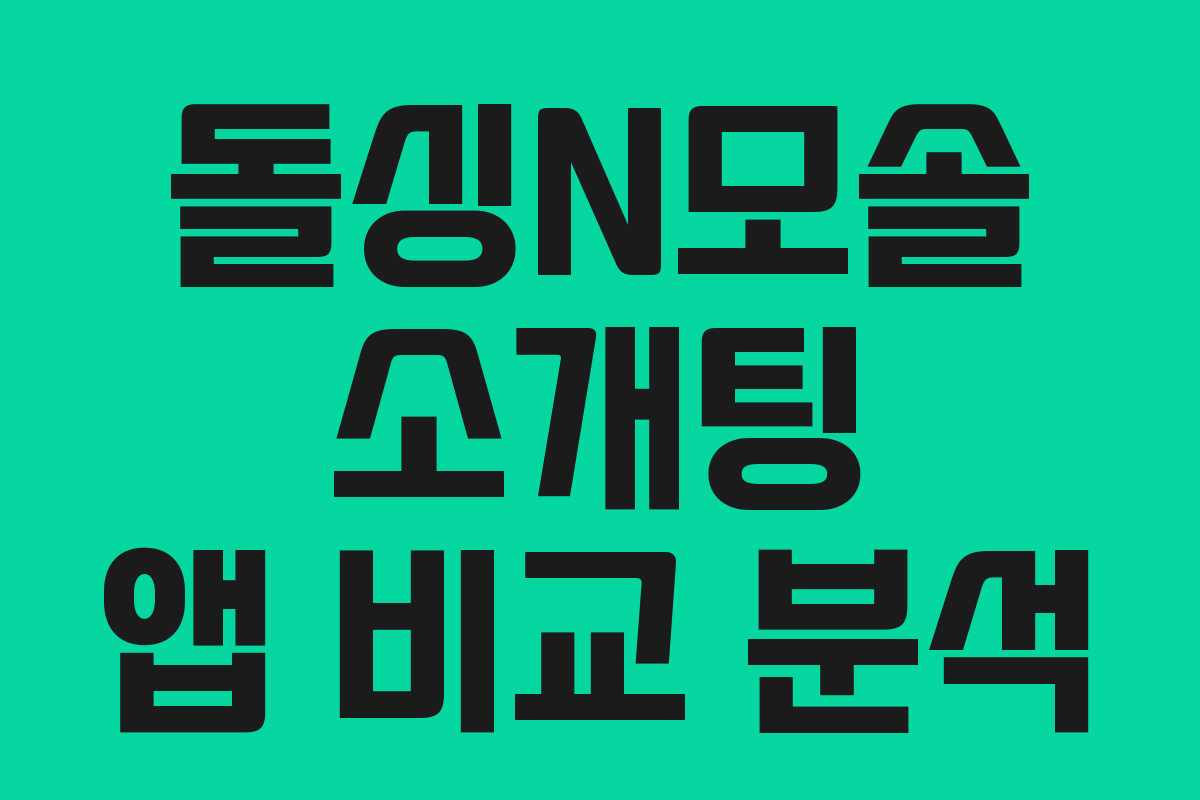 돌싱N모솔 소개팅 앱 비교 분석 돌싱N모솔 소개팅 앱 비교 분석
