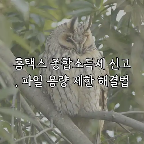 홈택스 종합소득세 신고, 파일 용량 제한 해결법