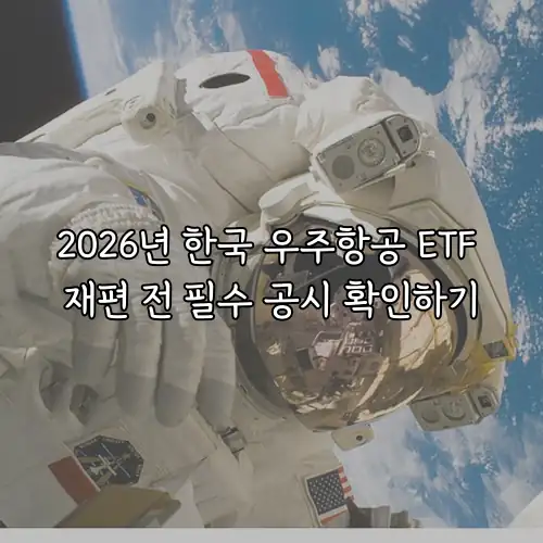 2026년 한국 우주항공 ETF 재편 전 필수 공시 확인하기