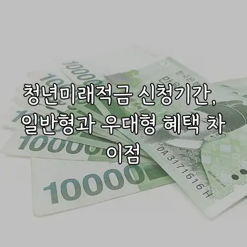 청년미래적금 신청기간, 일반형과 우대형 혜택 차이점