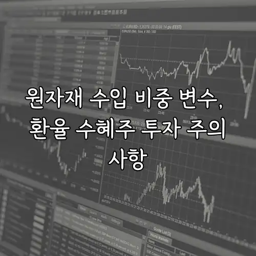 원자재 수입 비중 변수, 환율 수혜주 투자 주의사항