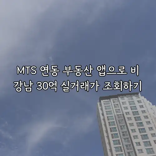 MTS 연동 부동산 앱으로 비강남 30억 실거래가 조회하기